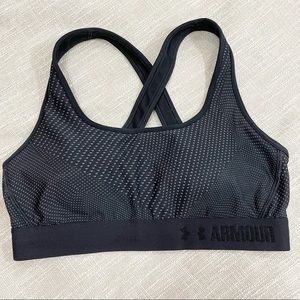 Under Armour Black Geometric Sports Bra Size S/M